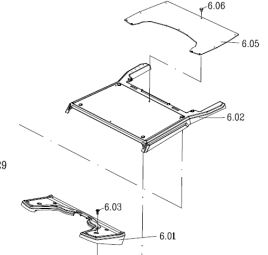 Galaxy Plus;Voetplateau grijs voorzijde (Nr.6.01)