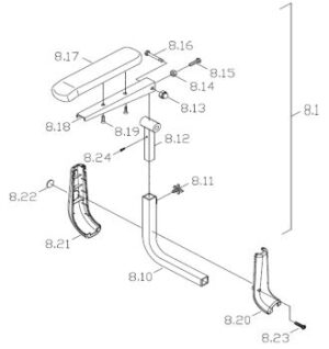 Armleuning RECHTS Entice 3 / Galaxy plus (Nr.8.1)
